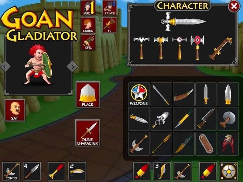 Goan War Gladiator Character Selection